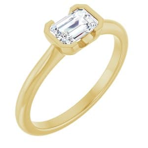 126823 / Engagement Ring / 14K Yellow Gold / Unset / Emerald / 6 X 4 Mm / Polished / Engagement Ring Mounting