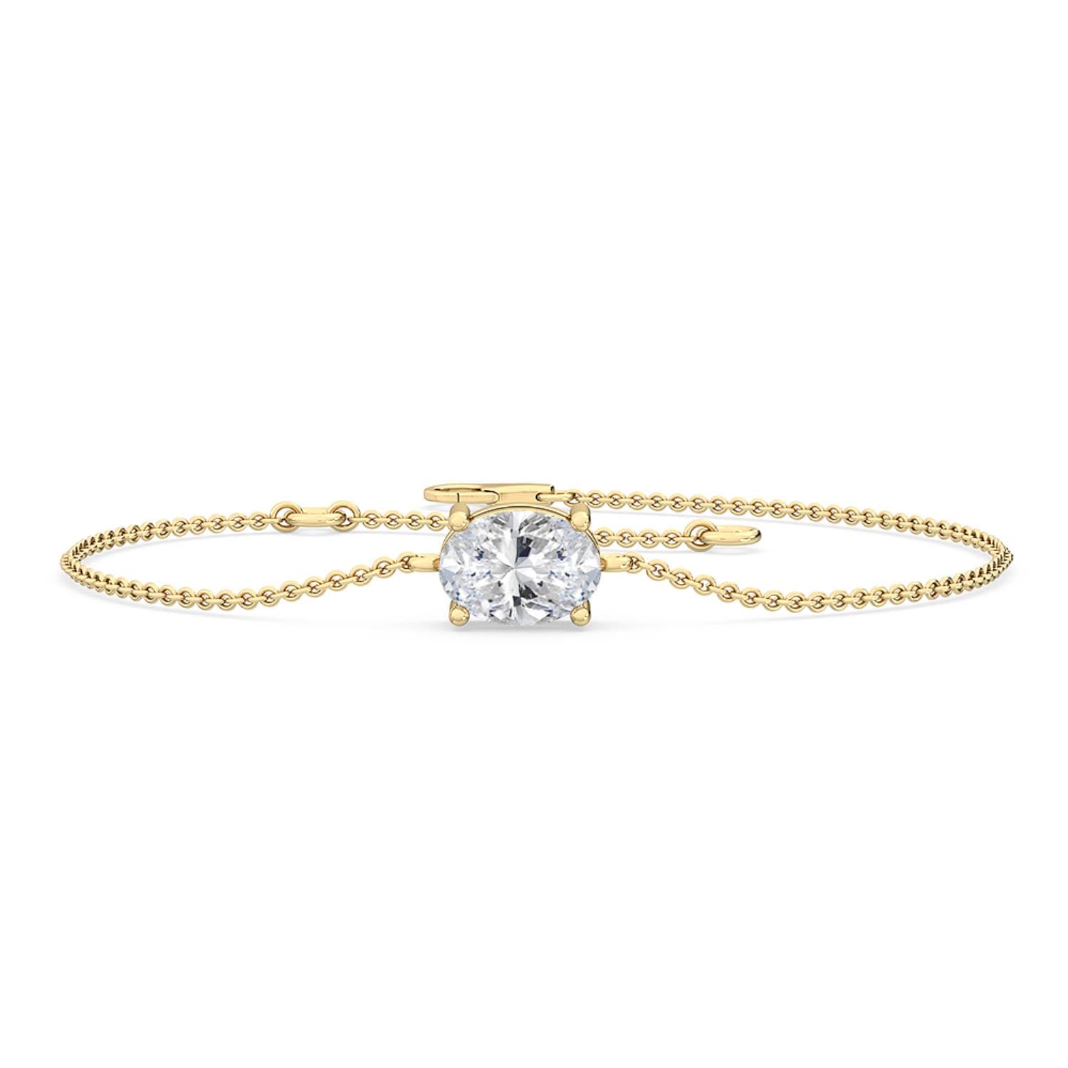 14K Yellow Gold Lab Grown Diamond BRACELET 0.87 ctw SJBR20055OV-0.75CT-7IN