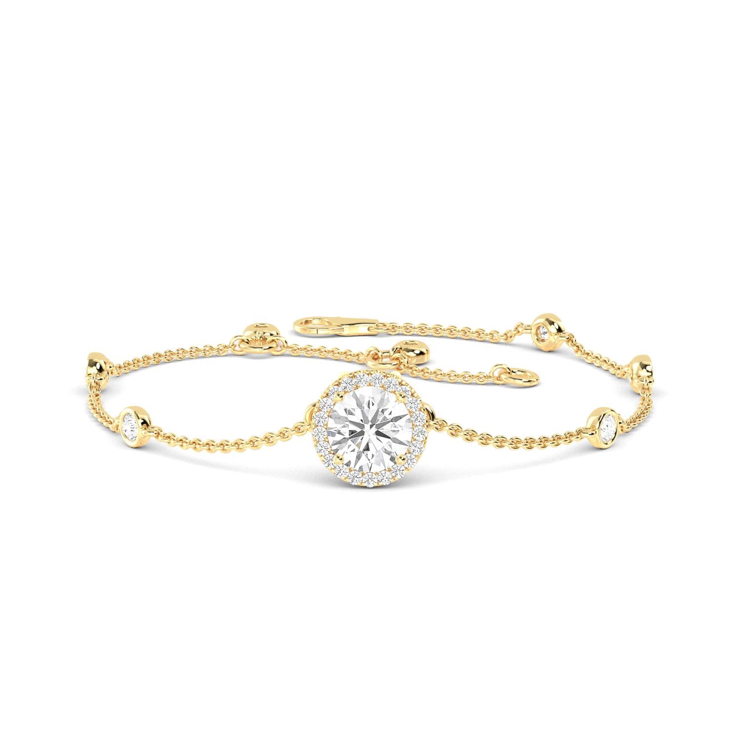 14K Yellow Gold Lab Grown Diamond BRACELET 0.98 ctw SJBR20072-1.00CT