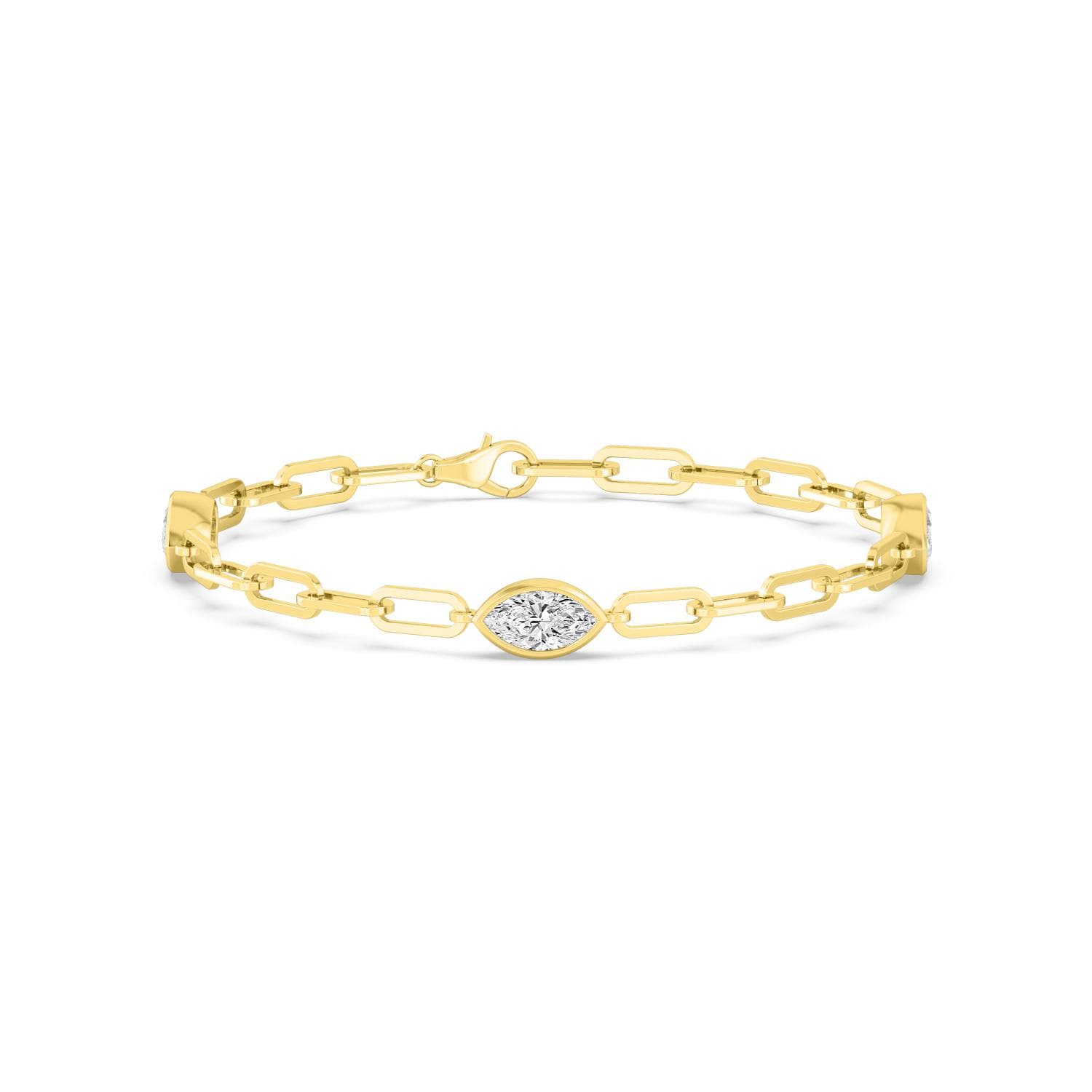 14K Yellow Gold Lab Grown Diamond BRACELET 2.16 ctw SJBR20458MQ-0.72CT-7IN