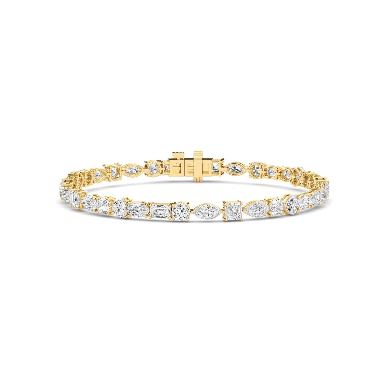 14K Yellow Gold Lab Grown Diamond BRACELET 6.54 ctw SJBR20464MS-6.50CT-7IN