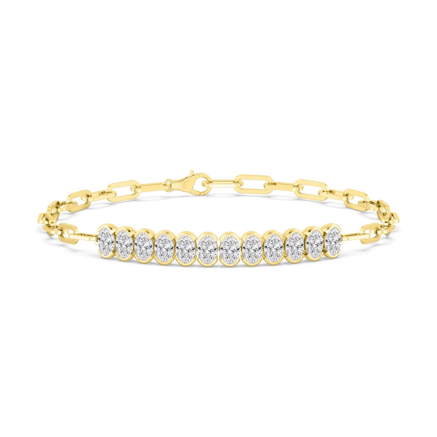 14K Yellow Gold Lab Grown Diamond BRACELET 3.96 ctw SJBR20470OV-0.32CT-7IN