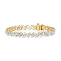 14K Yellow Gold Lab Grown Diamond BRACELET 13.78 ctw SJBR20607-13.63CT-7IN