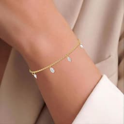 14K Yellow Gold Lab Grown Diamond BRACELET 1.41 ctw SJBR20628-1.38CT-7IN