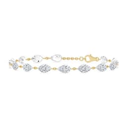 14K Yellow Gold Lab Grown Diamond BRACELET 7.72 ctw SJBR20630PEMQ-8.00CT-7IN