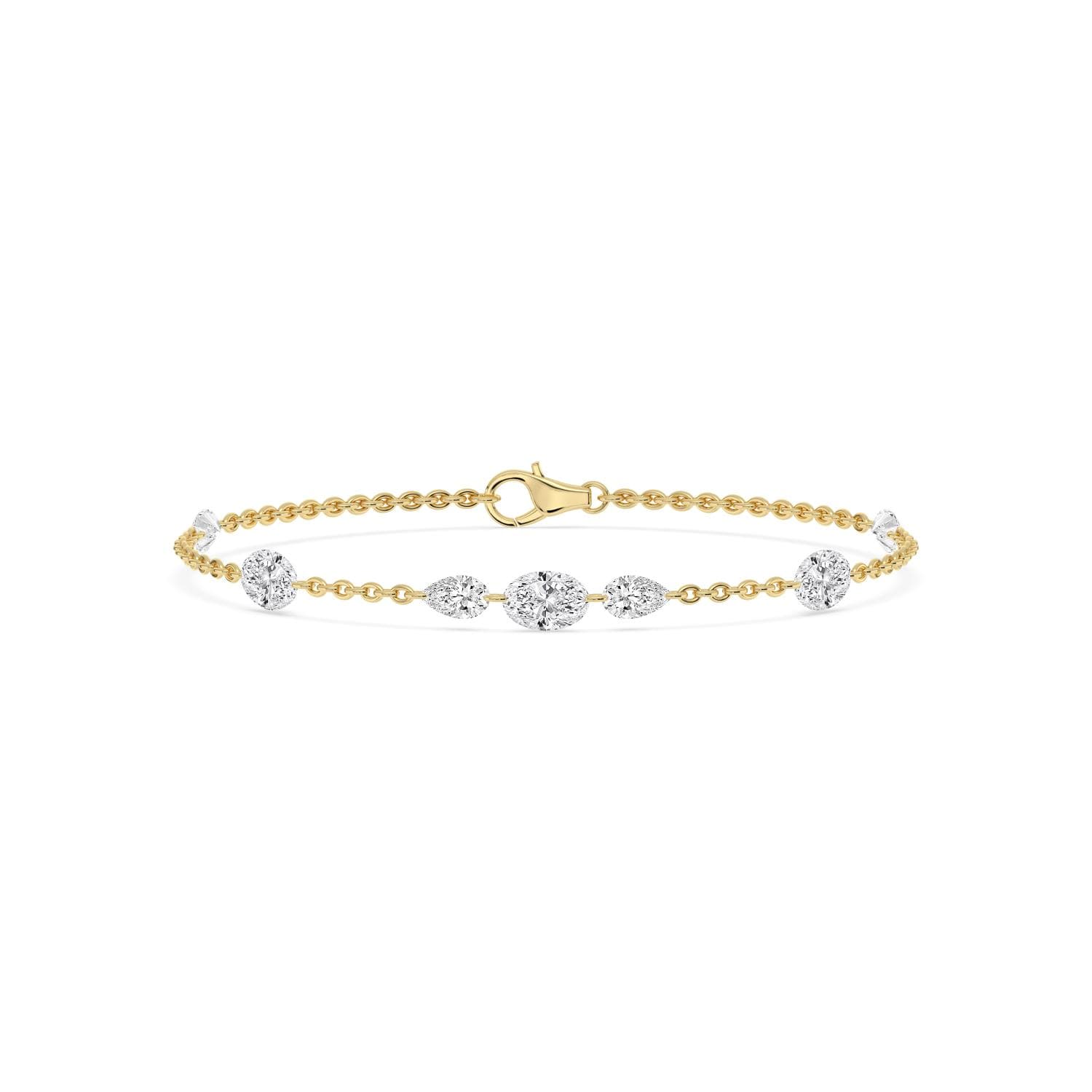 14K Yellow Gold Lab Grown Diamond BRACELET 2.42 ctw SJBR20631-2.50CT-7IN