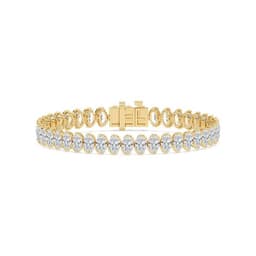 14K Yellow Gold Lab Grown Diamond BRACELET 13.85 ctw SJBR20633OV-0.32PT-7IN