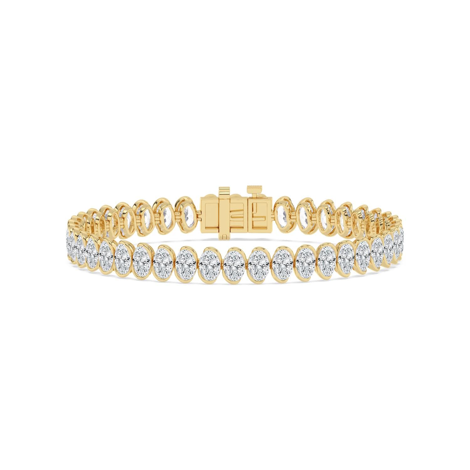 14K Yellow Gold Lab Grown Diamond BRACELET 13.85 ctw SJBR20633OV-0.32PT-7IN