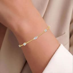 14K Yellow Gold Lab Grown Diamond BRACELET 1.81 ctw SJBR20649MQPE-1.83CT