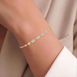14K Yellow Gold Lab Grown Diamond BRACELET 1.77 ctw SJBR20666-1.75CT-7IN