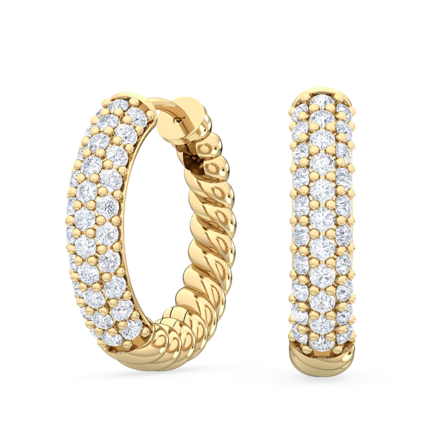14K Yellow Gold Lab Grown Diamond EARRINGS 0.41 ctw SJE31879-0.38CT