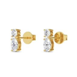 14K Yellow Gold Lab Grown Diamond EARRINGS 1.55 ctw SJE32356RDOV-1.50CT