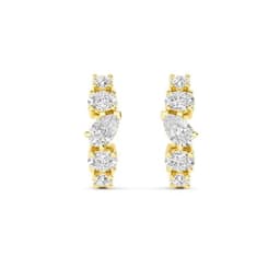 14K Yellow Gold Lab Grown Diamond EARRINGS 1.35 ctw SJE32772-1.25CT