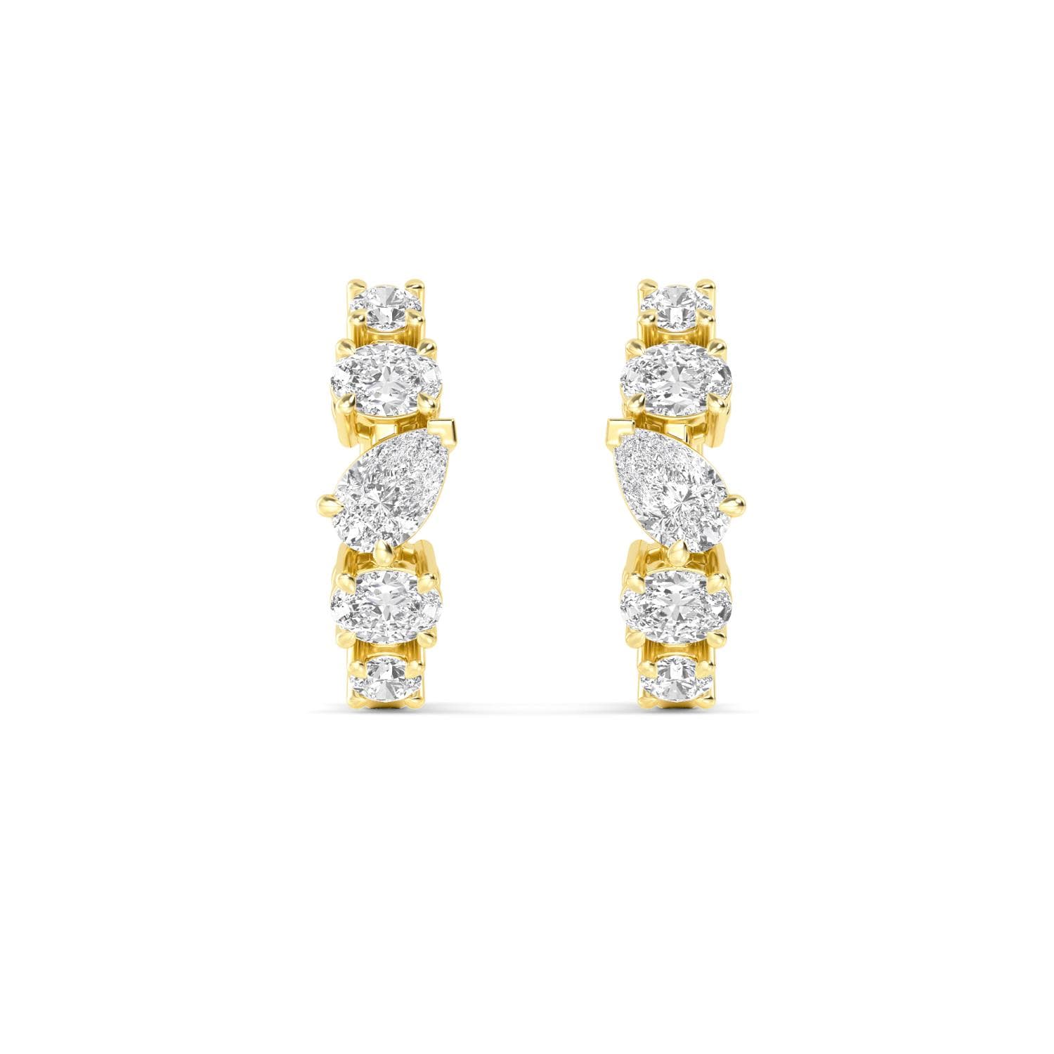 14K Yellow Gold Lab Grown Diamond EARRINGS 1.35 ctw SJE32772-1.25CT