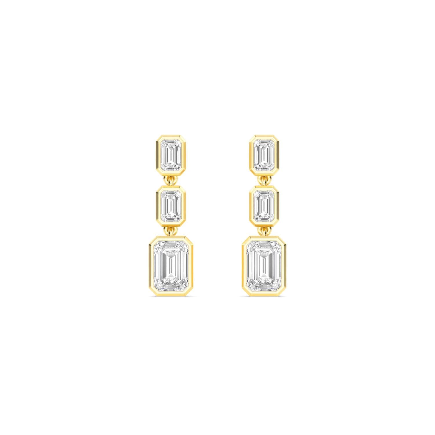 14K Yellow Gold Lab Grown Diamond EARRINGS 4.10 ctw SJE33245EM-4.00CT