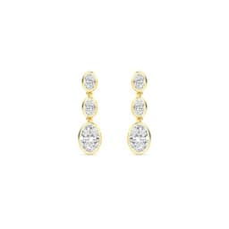 14K Yellow Gold Lab Grown Diamond EARRINGS 3.03 ctw SJE33245OV-3.00CT