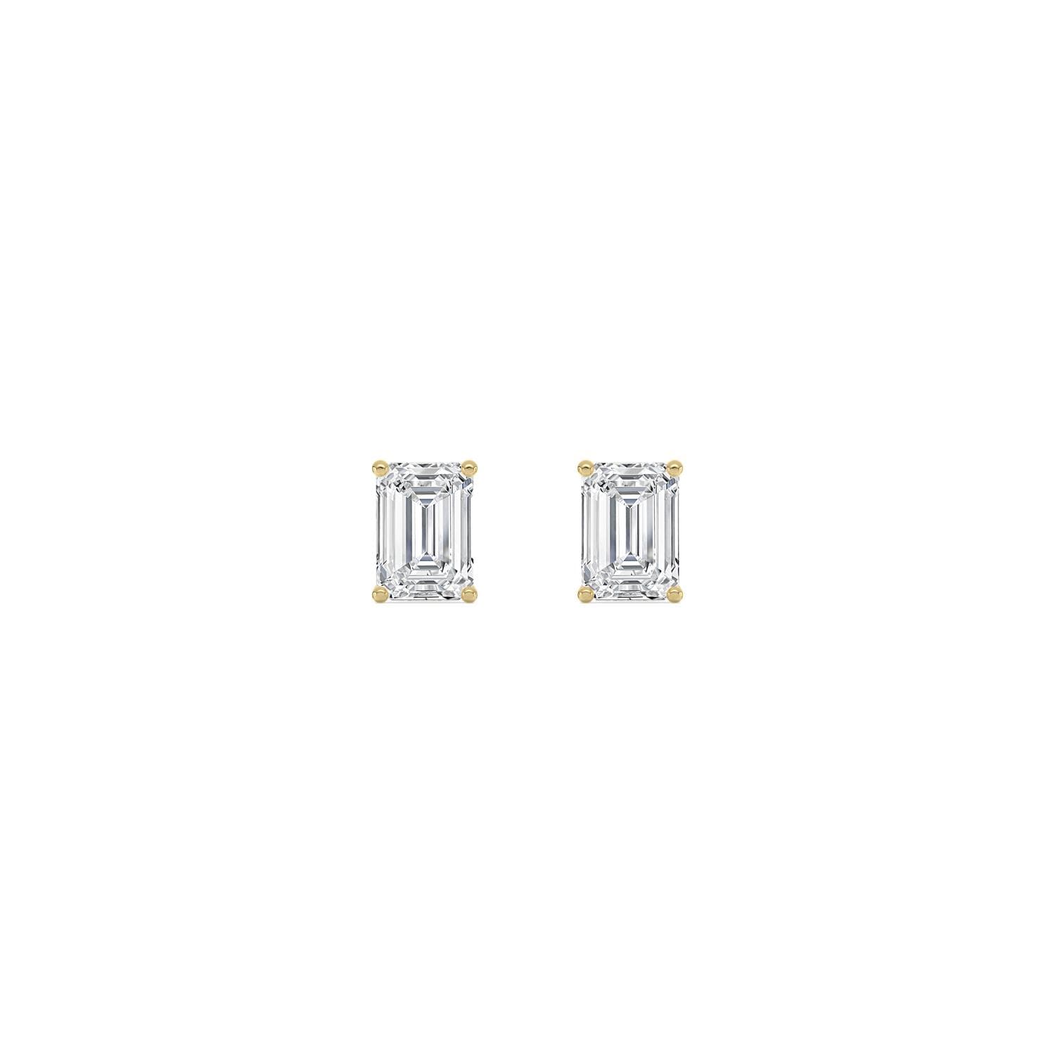 14K Yellow Gold Lab Grown Diamond EARRINGS 4.00 ctw SJE33357EM-4.00CT