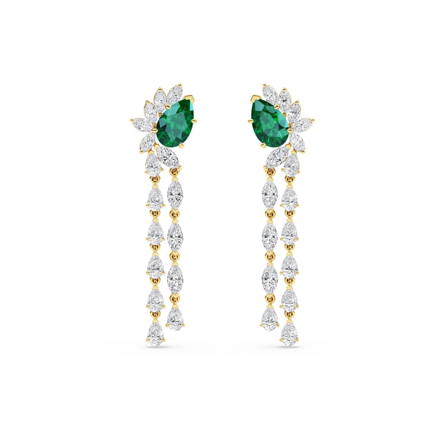 14K Yellow Gold Lab Grown Diamond EARRINGS 5.32 ctw SJE33389-3.00CT