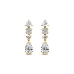 14K Yellow Gold Lab Grown Diamond EARRINGS 3.32 ctw SJE33399-3.25CT