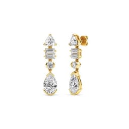 14K Yellow Gold Lab Grown Diamond EARRINGS 3.32 ctw SJE33399-3.25CT