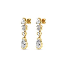 14K Yellow Gold Lab Grown Diamond EARRINGS 3.32 ctw SJE33399-3.25CT