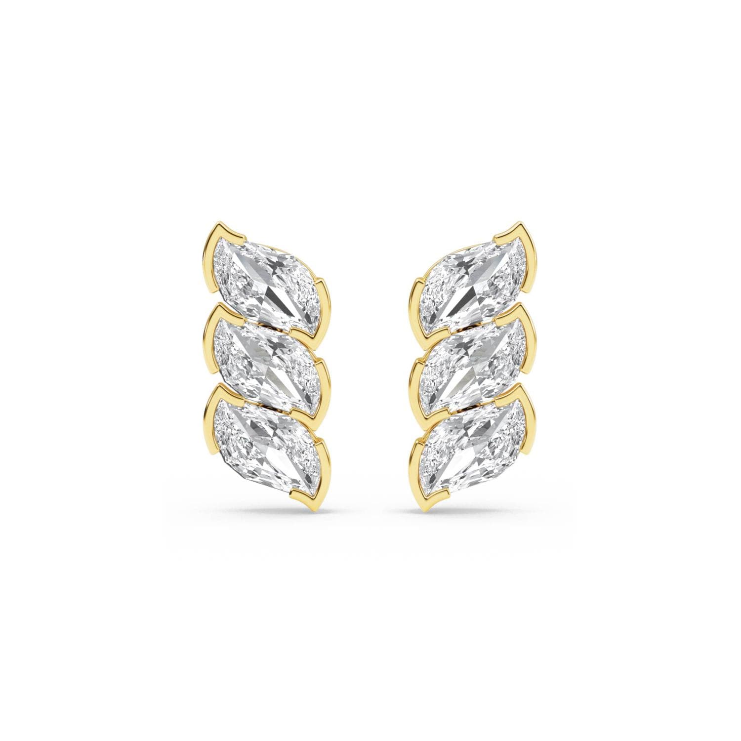 14K Yellow Gold Lab Grown Diamond EARRINGS 5.40 ctw SJE33453