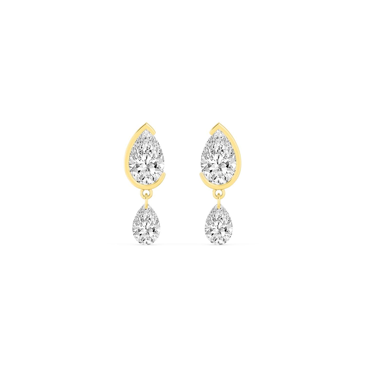 14K Yellow Gold Lab Grown Diamond EARRINGS 2.95 ctw SJE33456PE-2.00CT