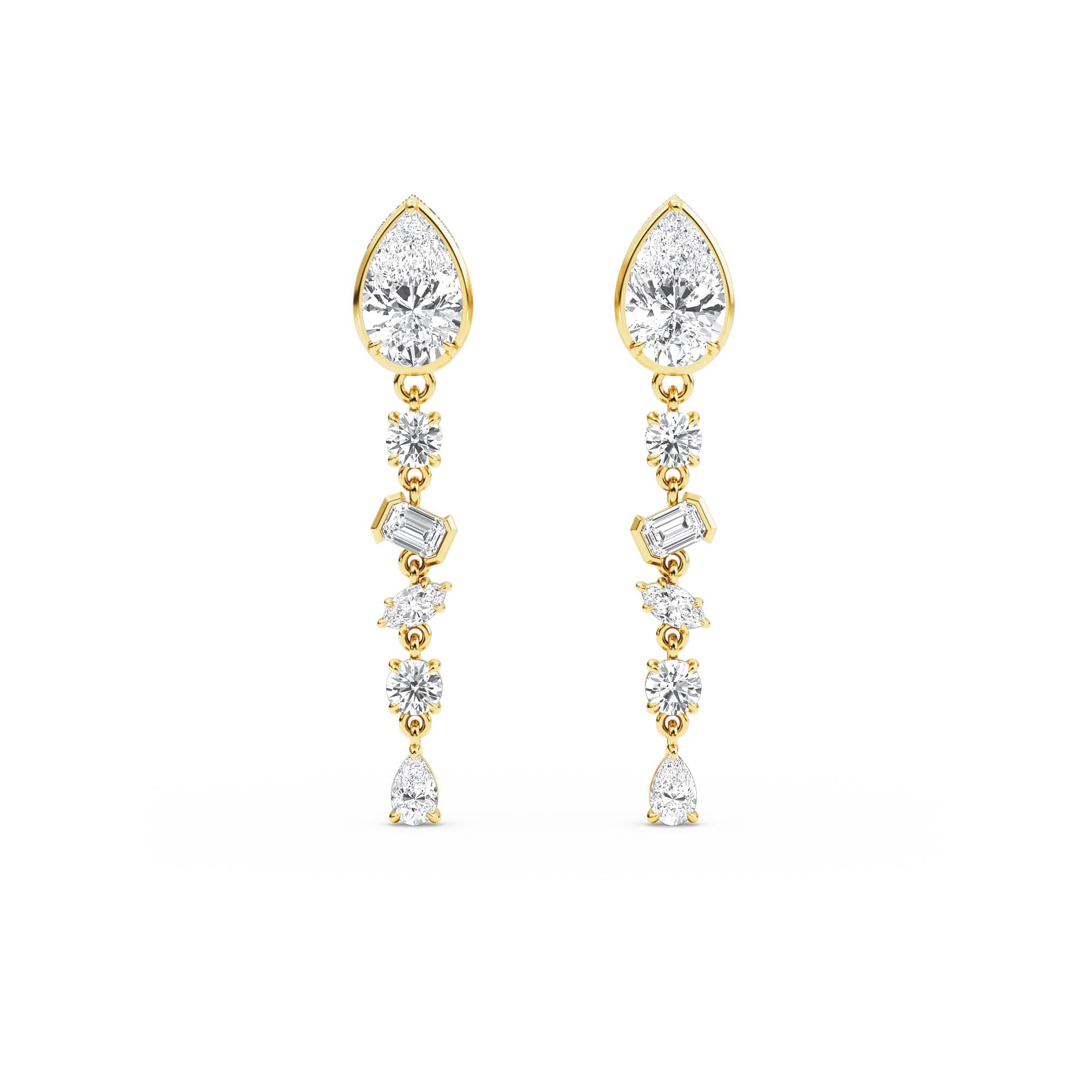 14K Yellow Gold Lab Grown Diamond Earrings 3.08 ctw SJE33474-3.00CT