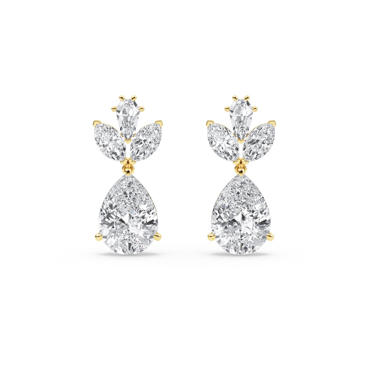 14K Yellow Gold Lab Grown Diamond EARRINGS 13.16 ctw SJE33523_D-13.15CT
