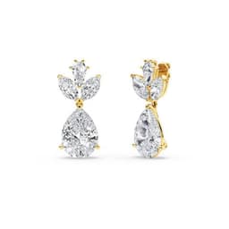 14K Yellow Gold Lab Grown Diamond EARRINGS 13.16 ctw SJE33523_D-13.15CT