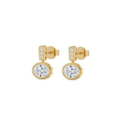 14K Yellow Gold Lab Grown Diamond EARRINGS 2.31 ctw SJE33765OV-2.00CT