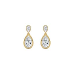 14K Yellow Gold Lab Grown Diamond EARRINGS 2.34 ctw SJE33768PE-2.00CT