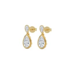 14K Yellow Gold Lab Grown Diamond EARRINGS 2.34 ctw SJE33768PE-2.00CT