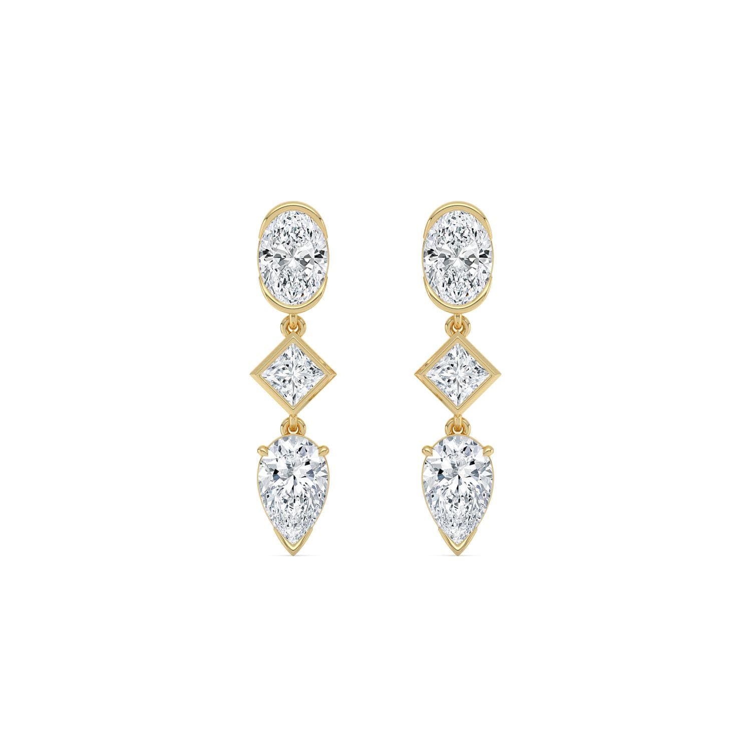 14K Yellow Gold Lab Grown Diamond EARRINGS 3.46 ctw SJE33770-3.50CT