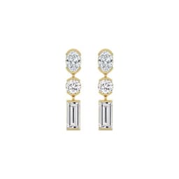 14K Yellow Gold Lab Grown Diamond EARRINGS 3.51 ctw SJE33780-3.50CT