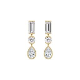 14K Yellow Gold Lab Grown Diamond EARRINGS 4.00 ctw SJE33781-3.88CT