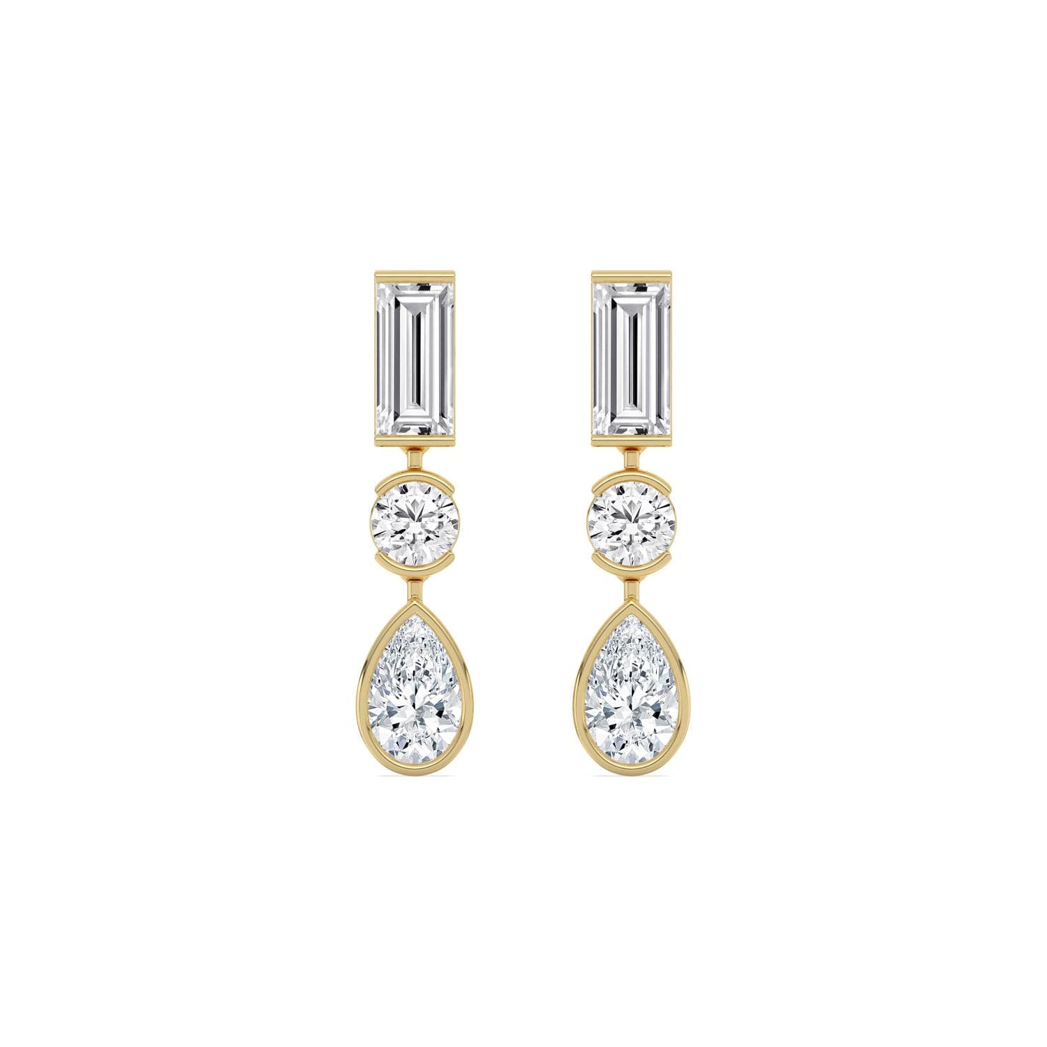 14K Yellow Gold Lab Grown Diamond EARRINGS 4.00 ctw SJE33781-3.88CT