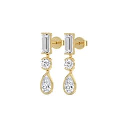 14K Yellow Gold Lab Grown Diamond EARRINGS 4.00 ctw SJE33781-3.88CT