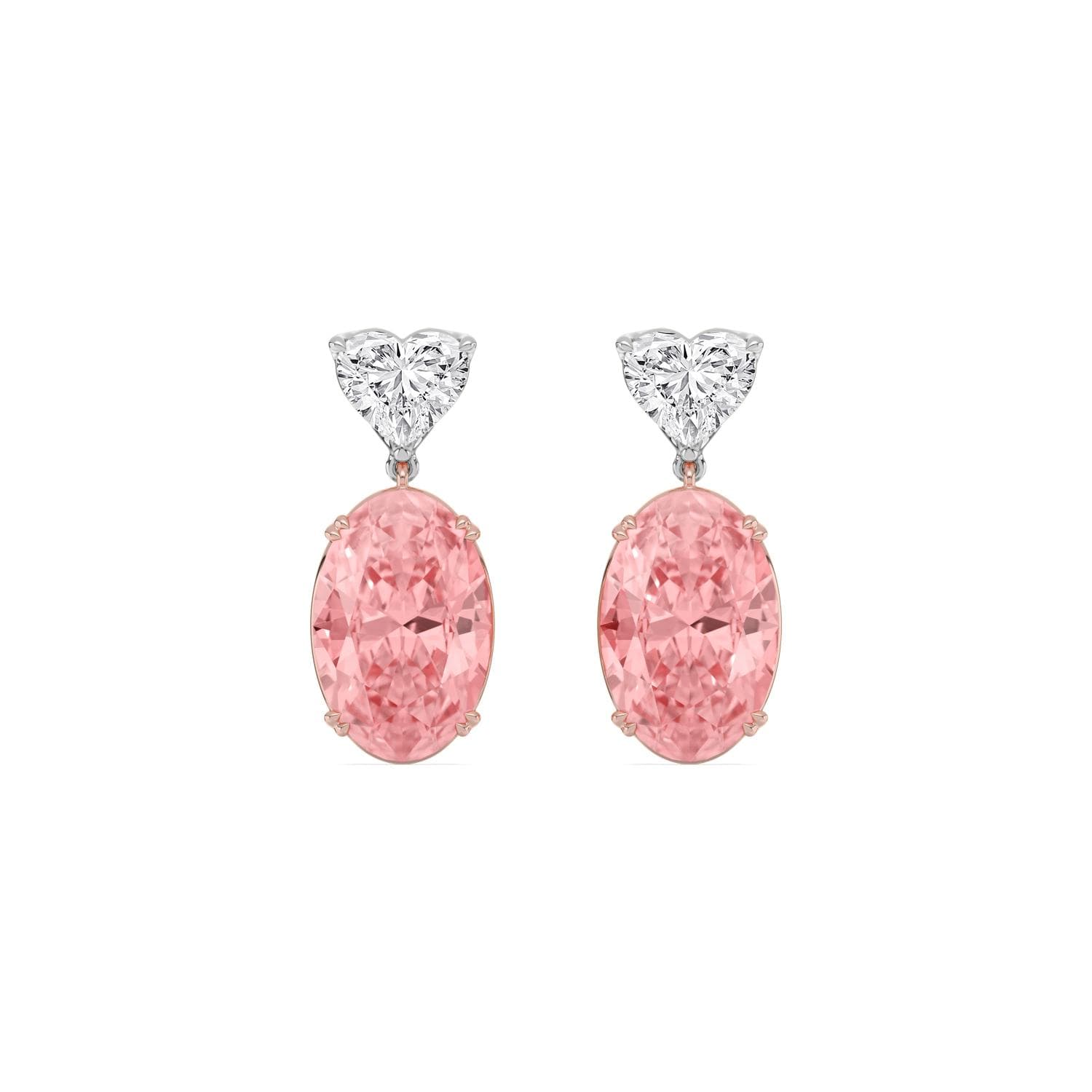 14K Rose & White Gold Lab Grown Diamond EARRINGS 9.72 ctw SJE33801OV_P-8.15CT
