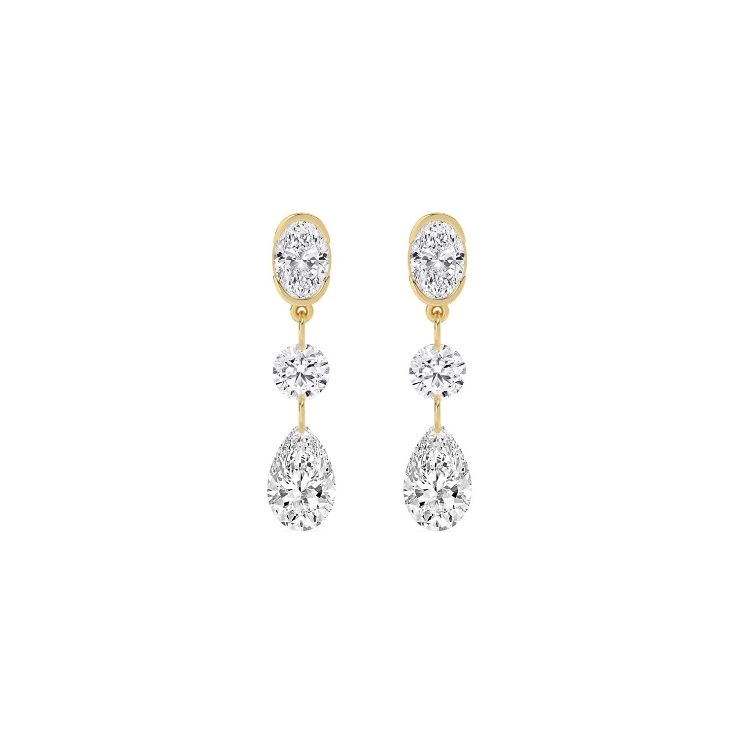 14K Yellow Gold Lab Grown Diamond EARRINGS 3.07 ctw SJE33856-3.00CT