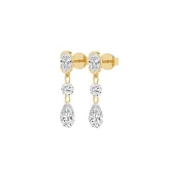 14K Yellow Gold Lab Grown Diamond EARRINGS 3.07 ctw SJE33856-3.00CT