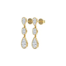 14K Yellow Gold Lab Grown Diamond EARRINGS 3.47 ctw SJE33874PECU-3.33CT