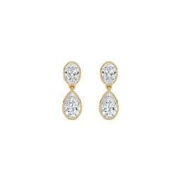 14K Yellow Gold Lab Grown Diamond EARRINGS 2.49 ctw SJE33875OVPE-2.50CT