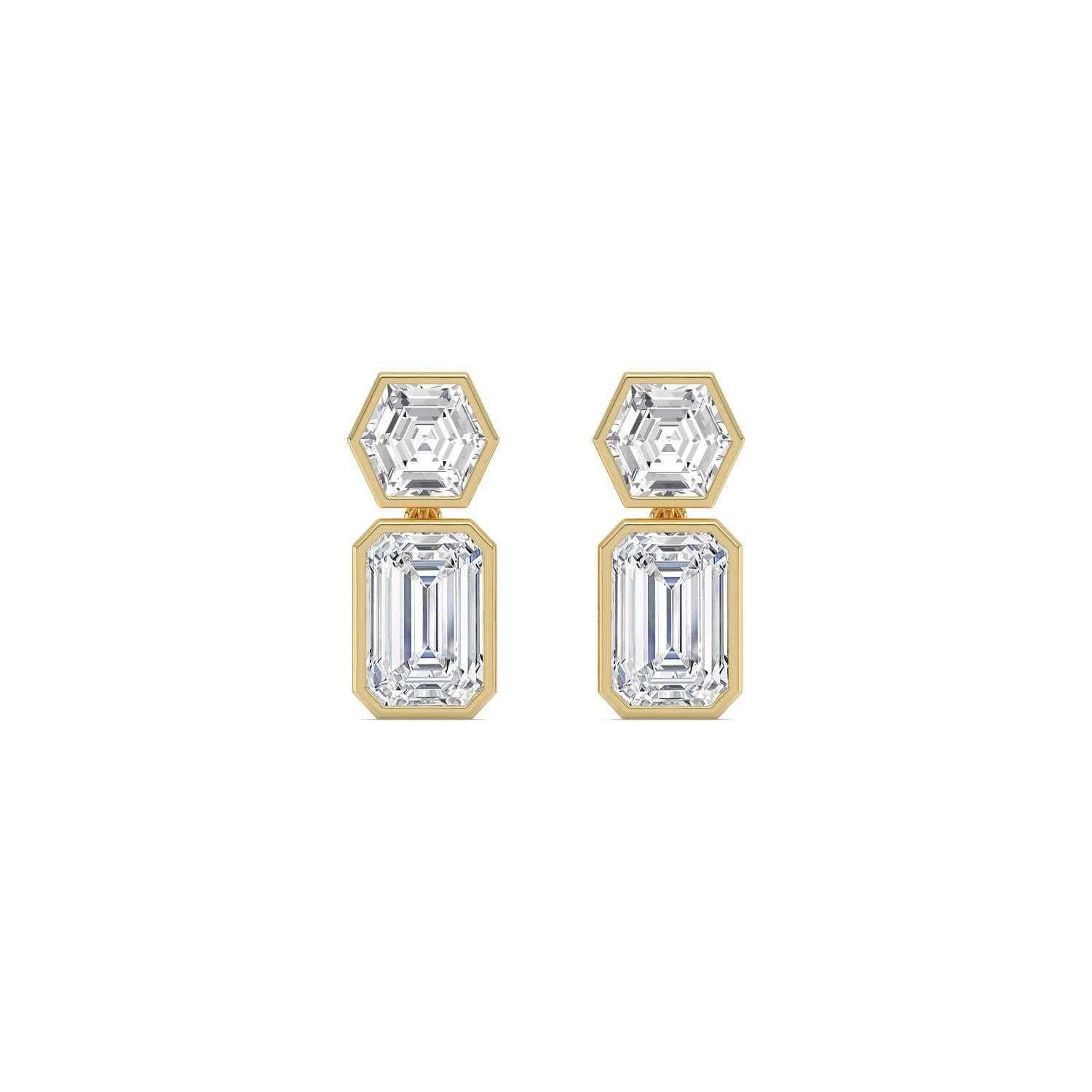 14K Yellow Gold Lab Grown Diamond EARRINGS 5.58 ctw SJE33883HXEM-5.63CT