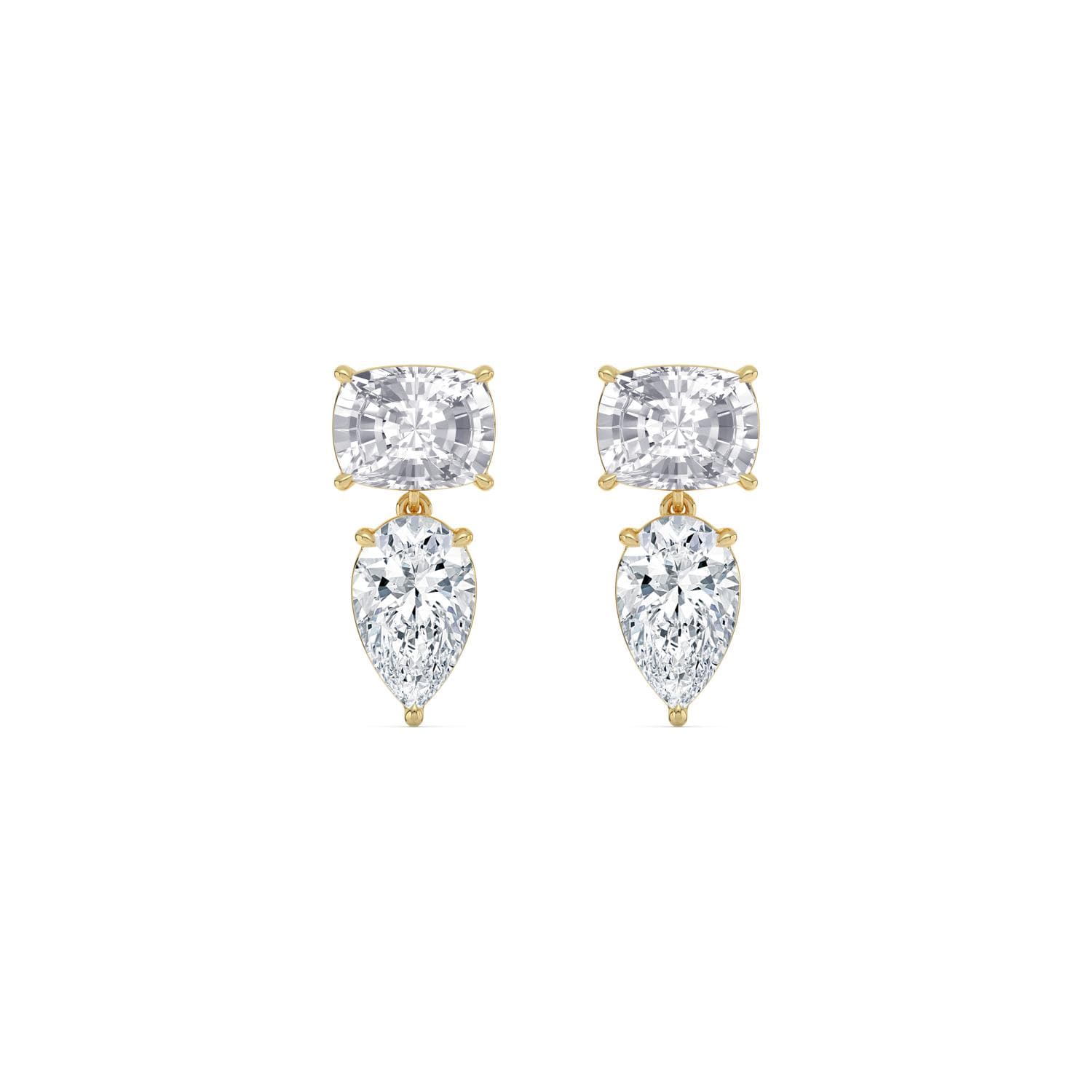 14K Yellow Gold Lab Grown Diamond EARRINGS 5.50 ctw SJE33885CUPE-5.50CT