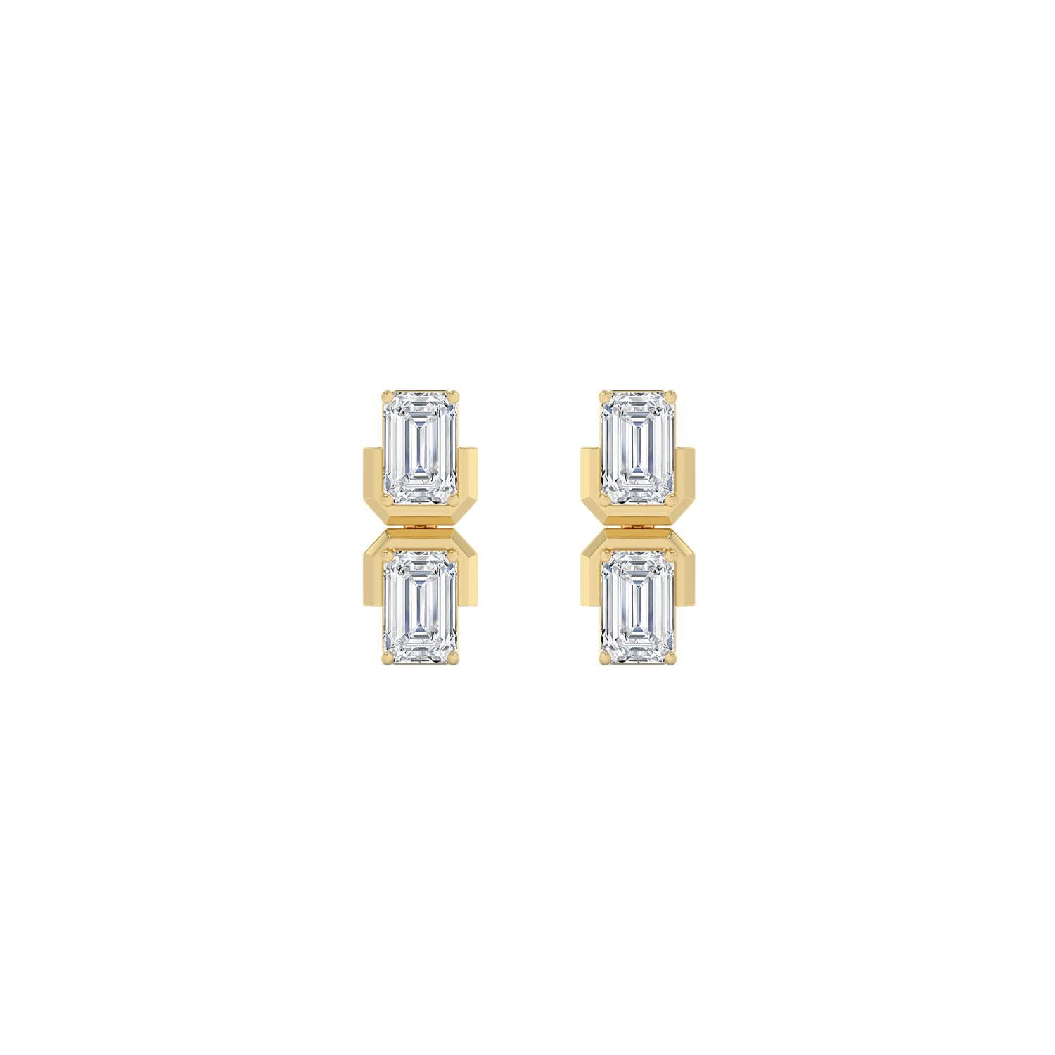 14K Yellow Gold Lab Grown Diamond EARRINGS 2.14 ctw SJE33891EM-2.10CT