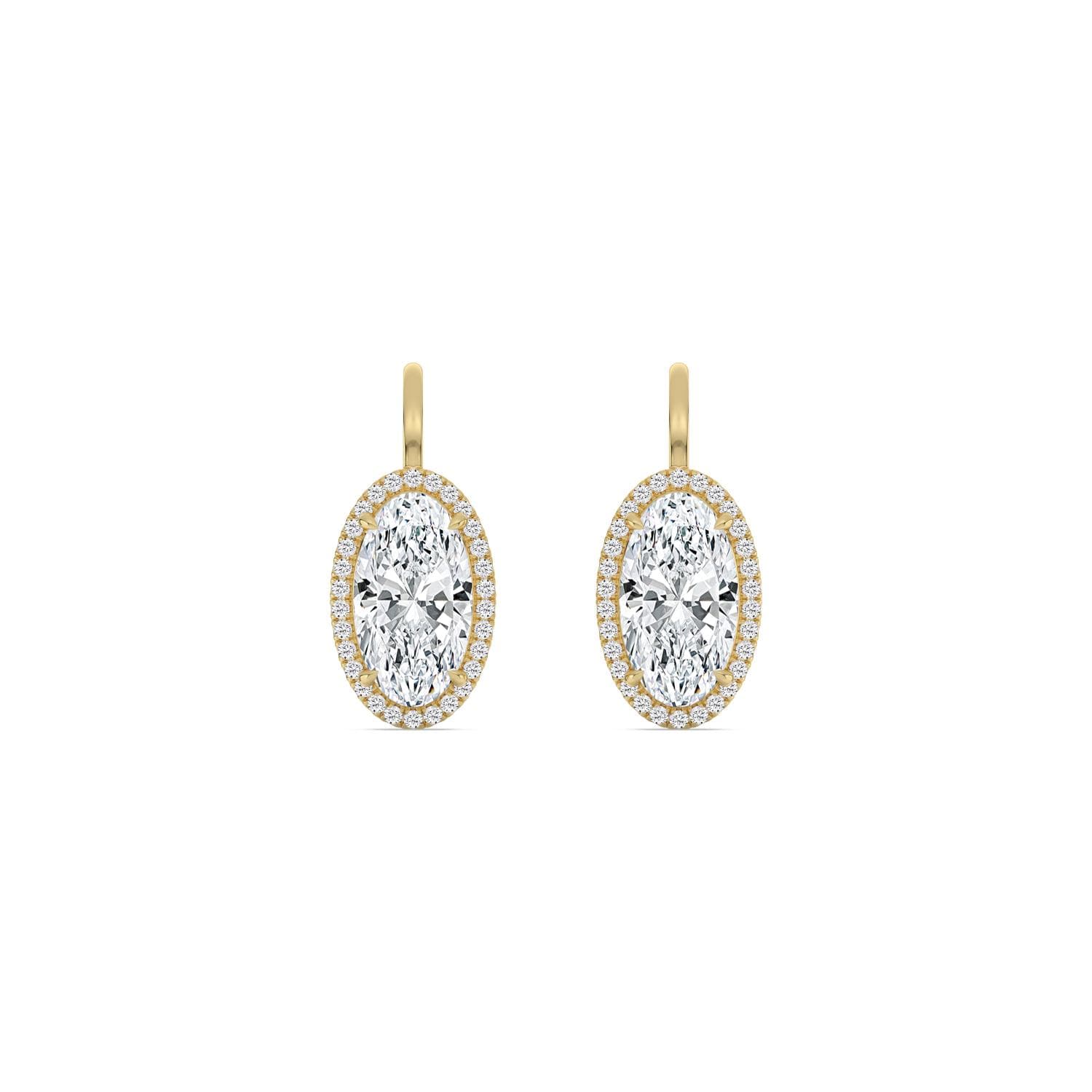 14K Yellow Gold Lab Grown Diamond EARRINGS 3.22 ctw SJE33922MOV-3.00CT