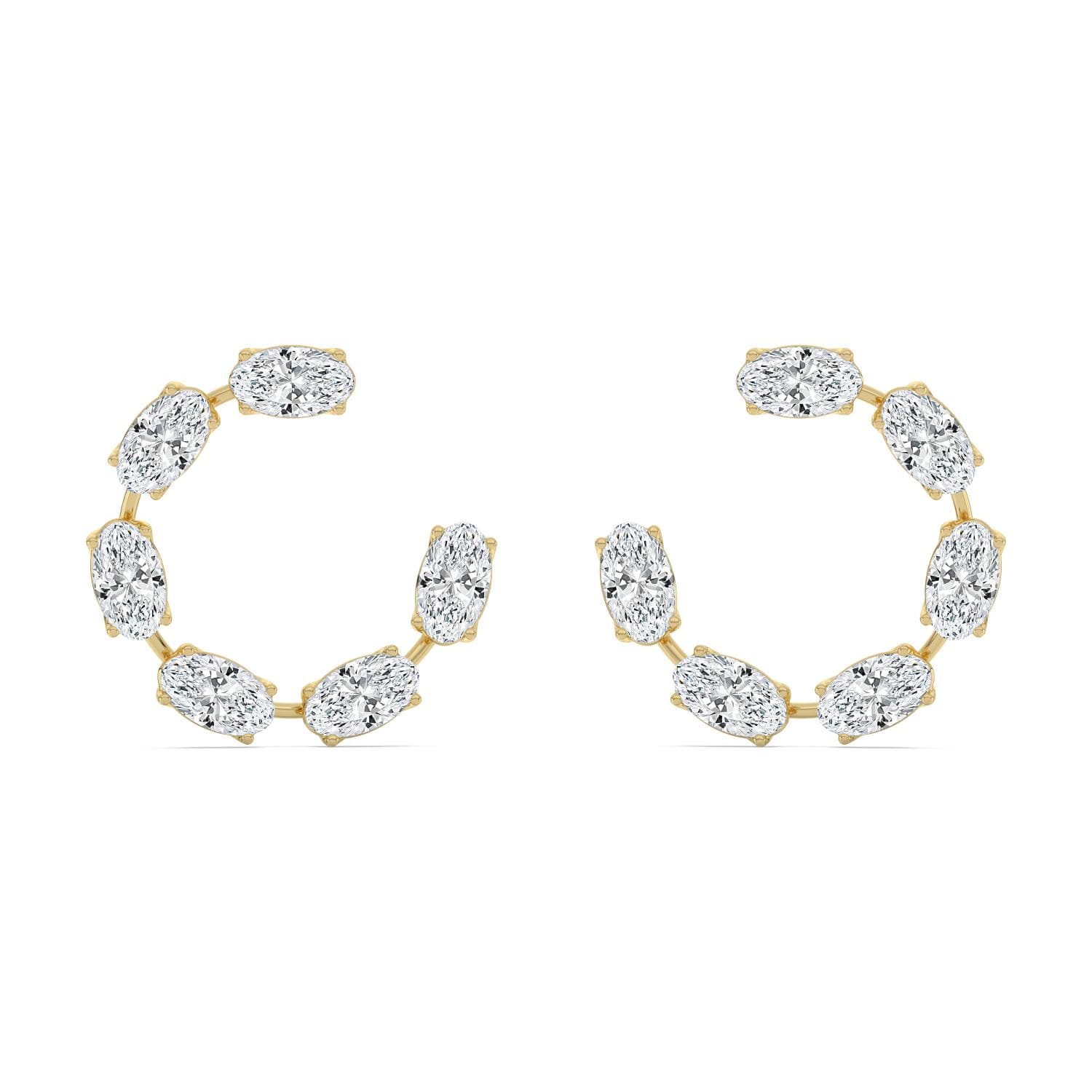 14K Yellow Gold Lab Grown Diamond EARRINGS 3.60 ctw SJE33923MOV-3.63CT