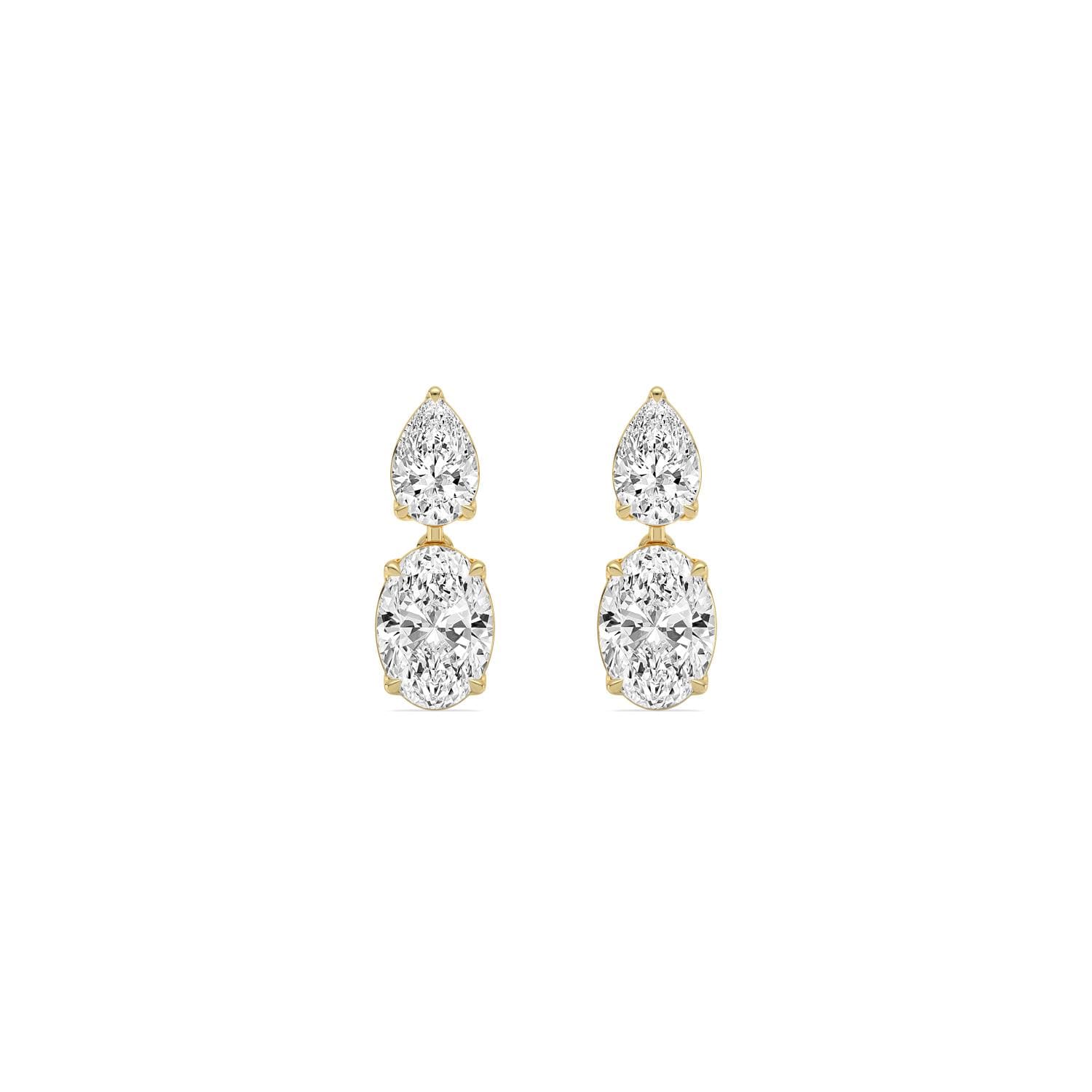 14K Yellow Gold Lab Grown Diamond EARRINGS 2.88 ctw SJE33957-2.88CT