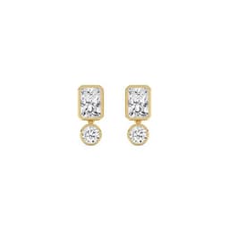 14K Yellow Gold Lab Grown Diamond EARRINGS 2.60 ctw SJE33958RDT-2.00CT
